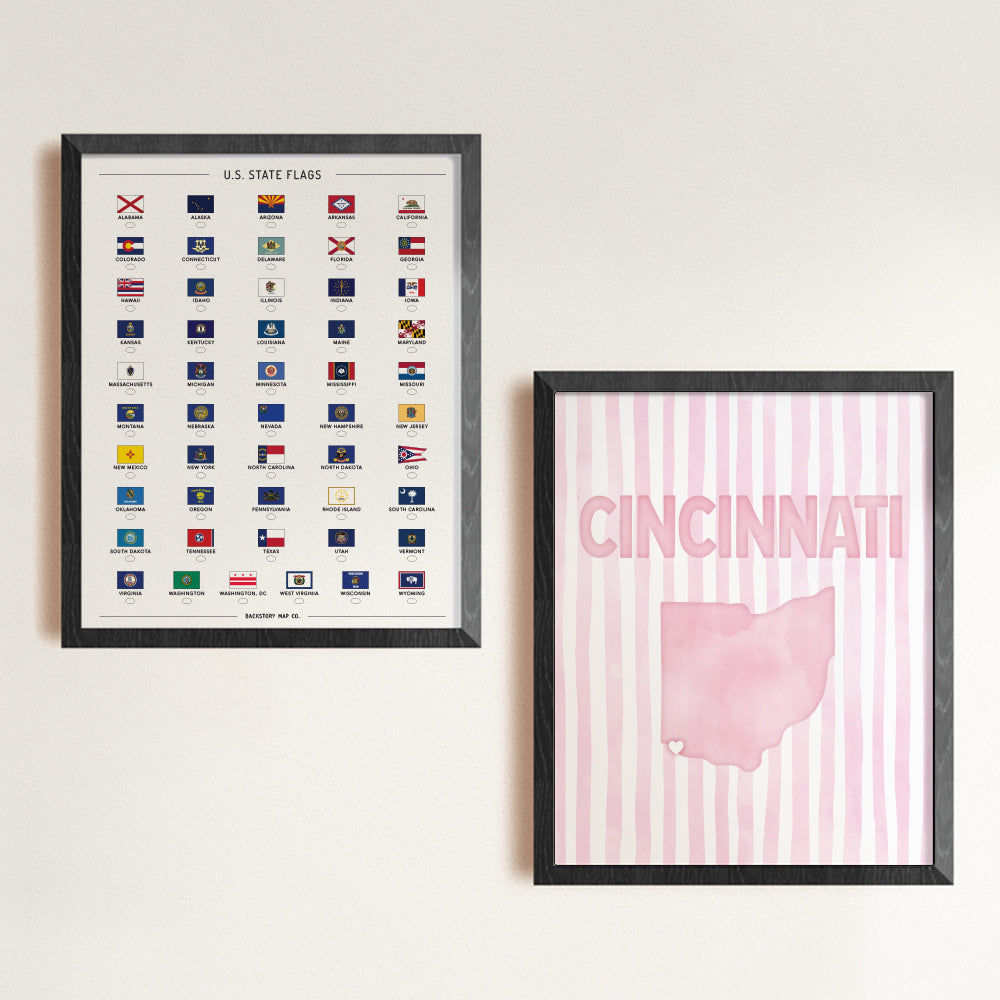 Cincinnati Ohio Poster · Cincinnati Ohio Pink Pastel Wall Art