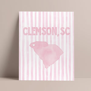pink clemson poster