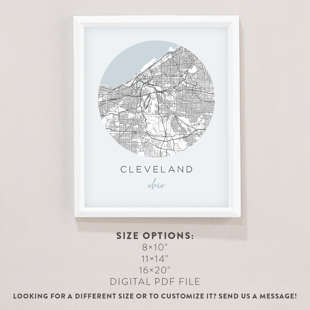 cleveland map poster