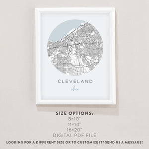 cleveland map poster