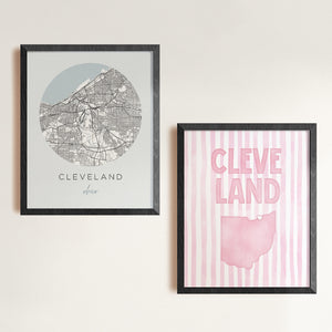 cleveland map poster
