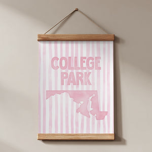 College Park Maryland Poster · College Park Maryland Pink Pastel Wall Art