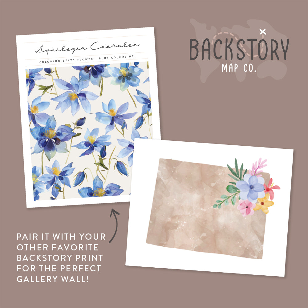 colorado floral art print