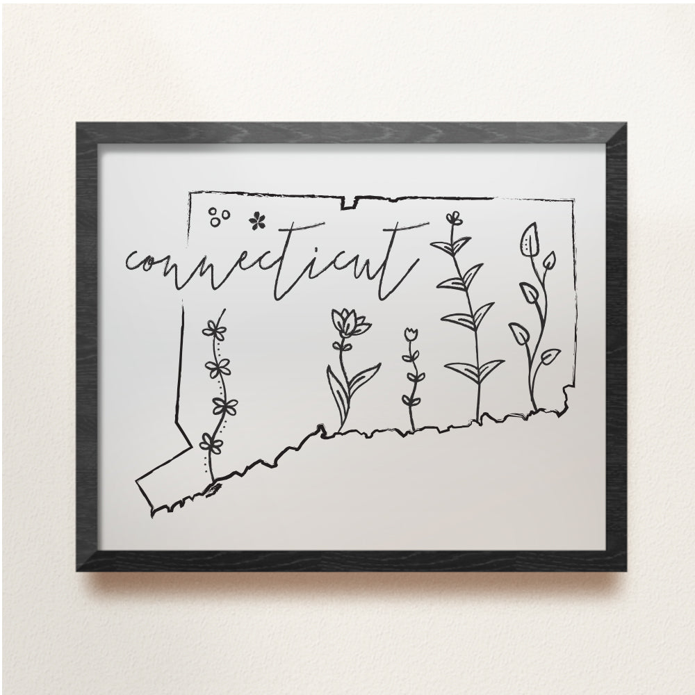 connecticut map posters