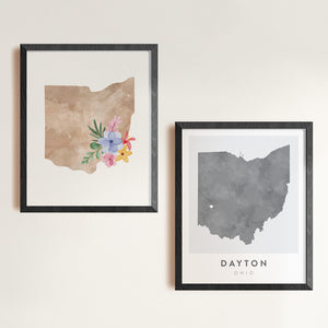 dayton map wall art