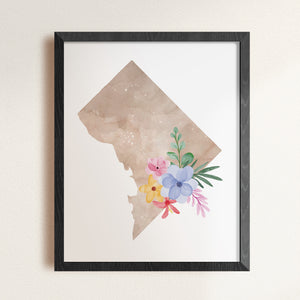 washington dc map art print