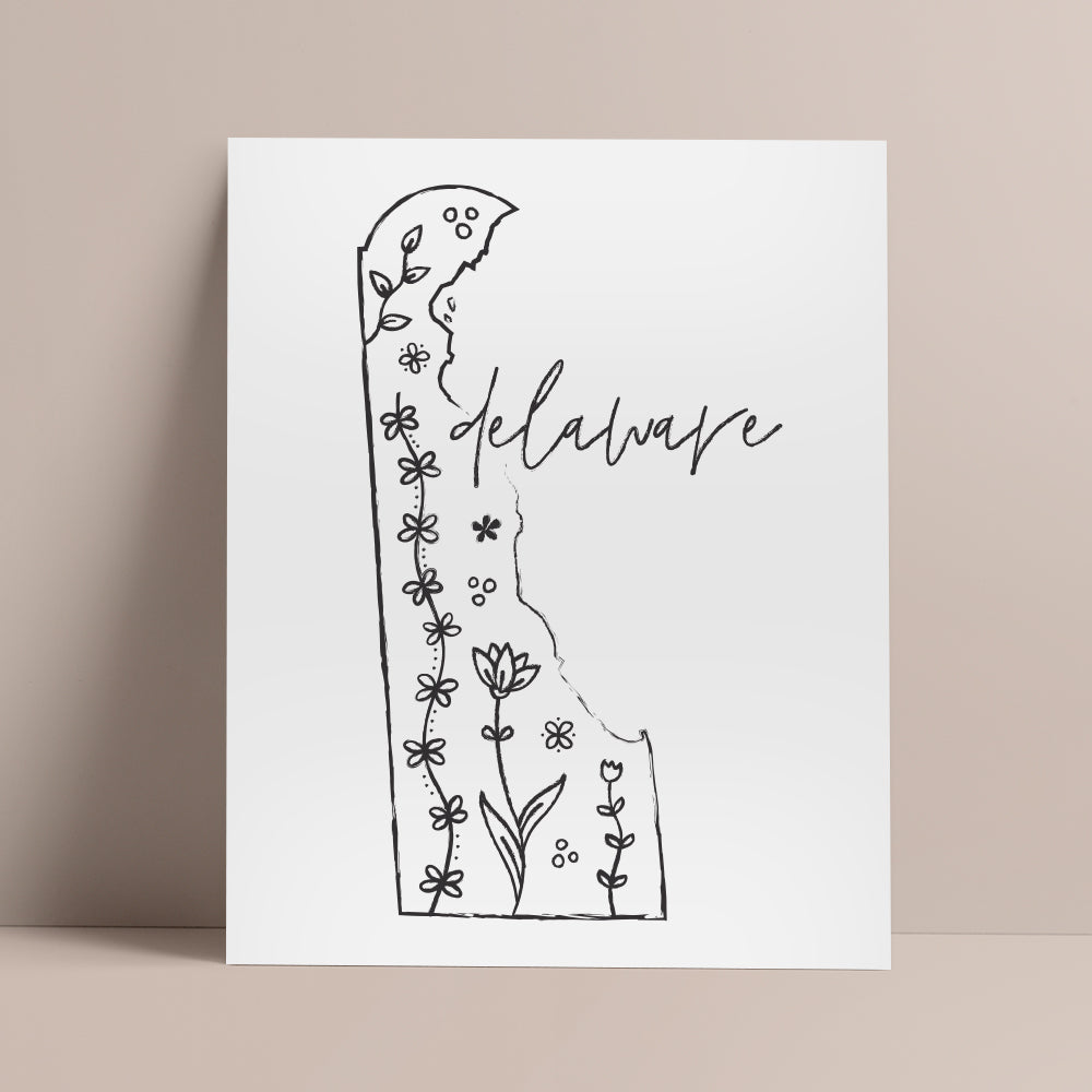 delaware map poster