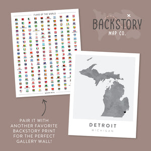 detroit map poster