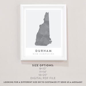 new hampshire map poster