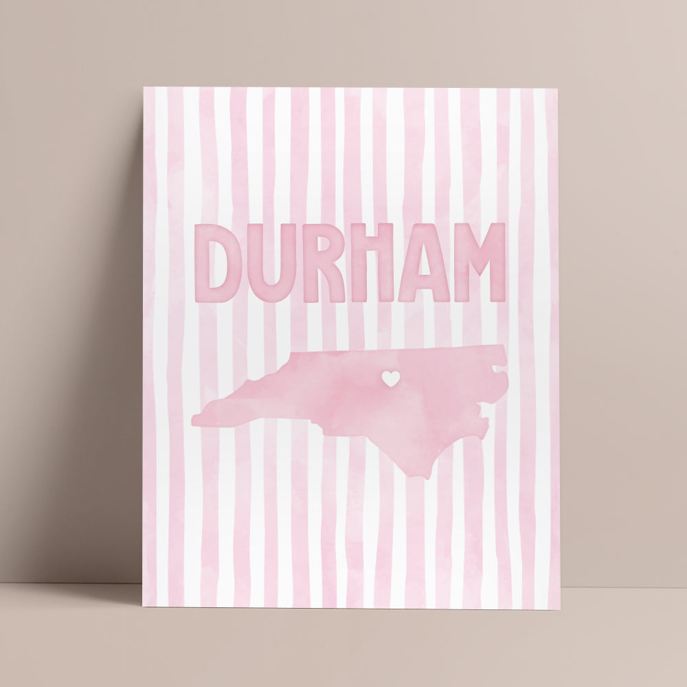 Durham, North Carolina Pink Pastel Poster