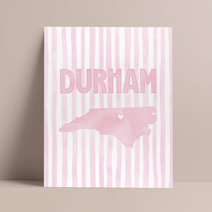 Durham, North Carolina Pink Pastel Poster