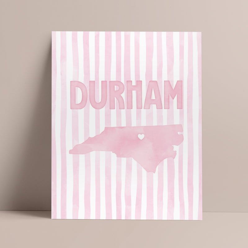 Durham, North Carolina Pink Pastel Poster