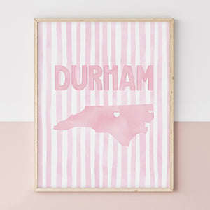 Durham, North Carolina Pink Pastel Poster