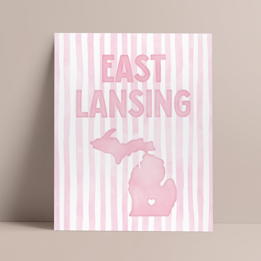 pink michigan state poster