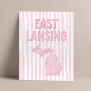 pink michigan state poster