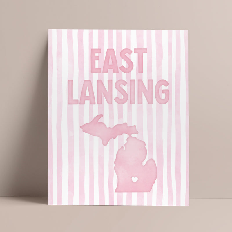 pink michigan state poster