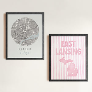 michigan state map poster
