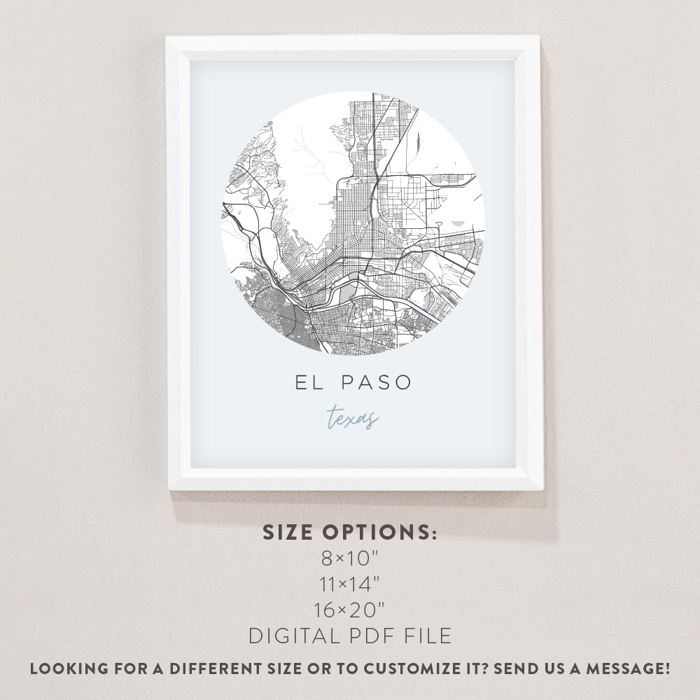 el paso map poster