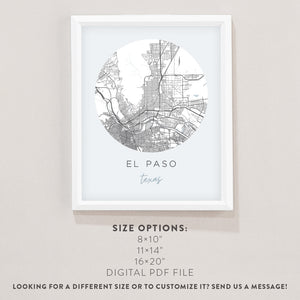 el paso map poster