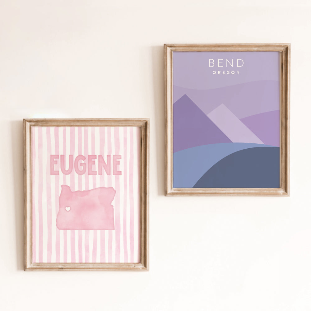 Eugene Oregon Poster · Eugene Oregon Pink Pastel Wall Art
