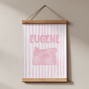 Eugene Oregon Poster · Eugene Oregon Pink Pastel Wall Art