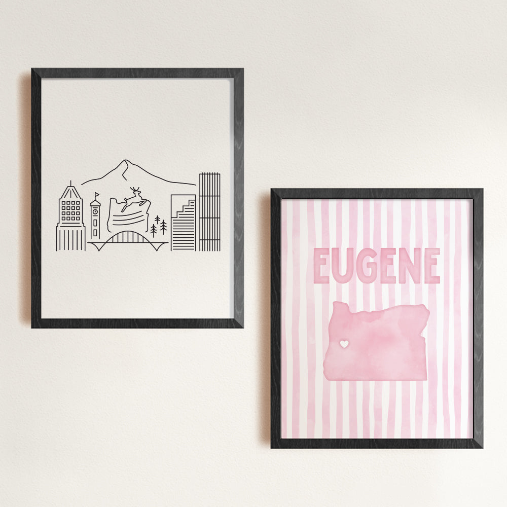 Eugene Oregon Poster · Eugene Oregon Pink Pastel Wall Art
