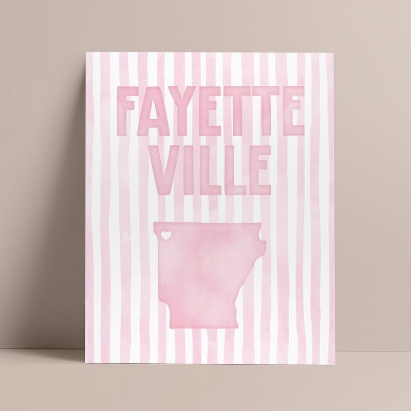Fayetteville, Arkansas Pink Pastel Poster