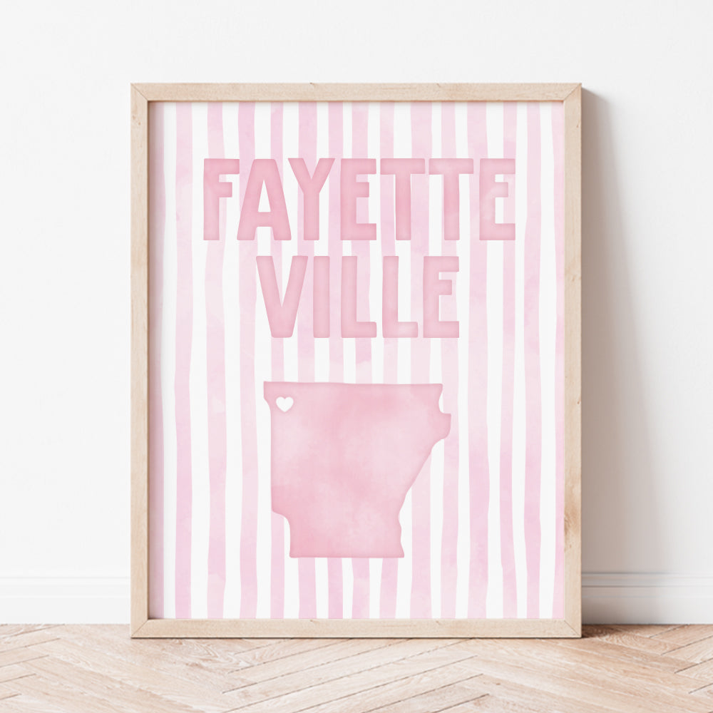 Fayetteville, Arkansas Pink Pastel Poster