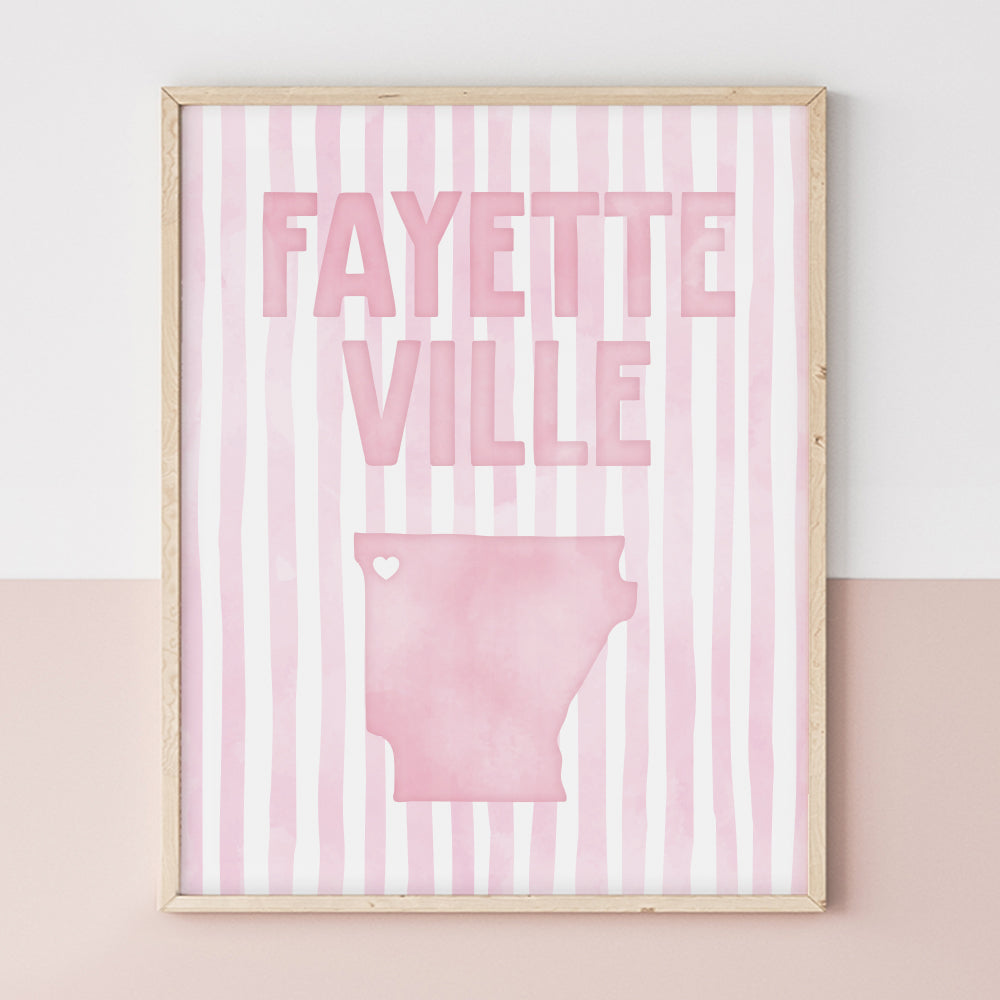 Fayetteville, Arkansas Pink Pastel Poster