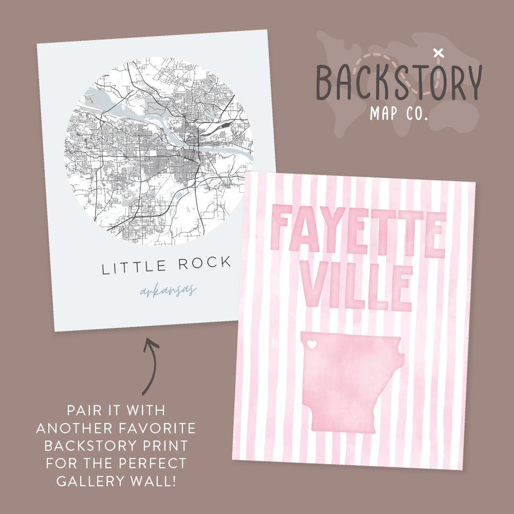 Fayetteville, Arkansas Pink Pastel Poster