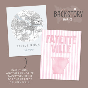 Fayetteville, Arkansas Pink Pastel Poster