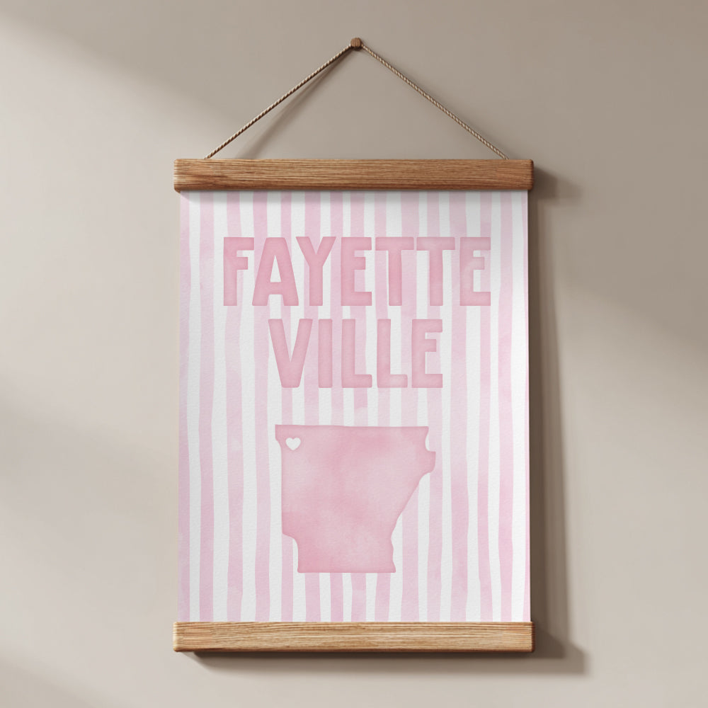 Fayetteville, Arkansas Pink Pastel Poster