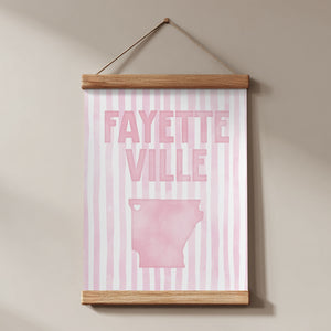 Fayetteville, Arkansas Pink Pastel Poster