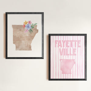 Fayetteville, Arkansas Pink Pastel Poster