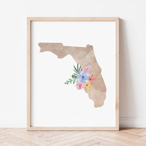 florida map poster