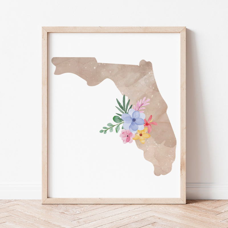 florida map poster