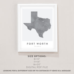 Fort Worth, Texas Map