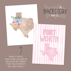 Fort Worth, Texas Pink Pastel Poster