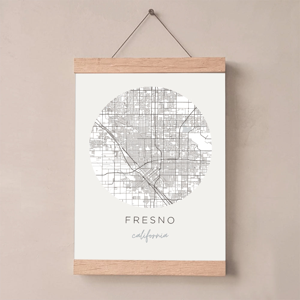 Fresno Map Fresno, California Map Poster | City Map Wall Art
