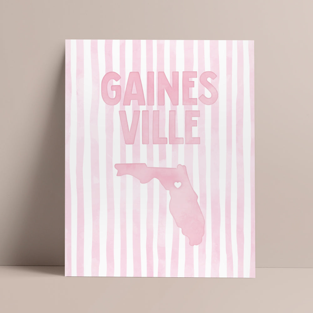 Gainesville, Florida Pink Pastel Poster