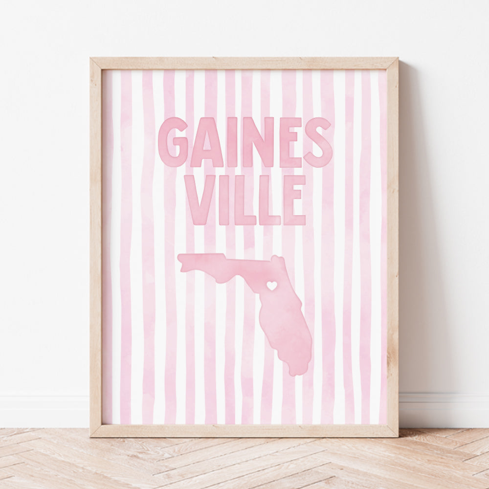 Gainesville, Florida Pink Pastel Poster
