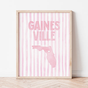 Gainesville, Florida Pink Pastel Poster