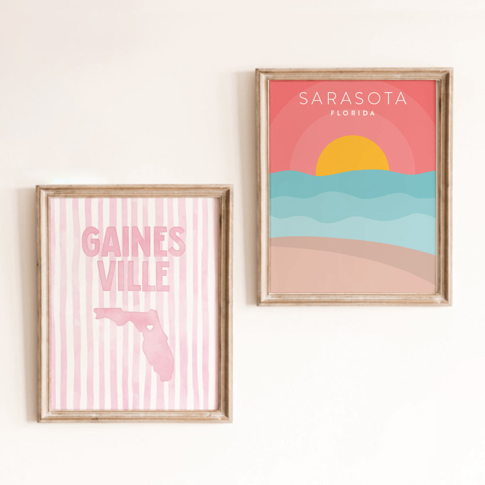 Gainesville, Florida Pink Pastel Poster