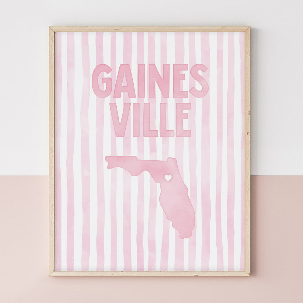 Gainesville, Florida Pink Pastel Poster