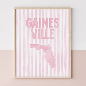 Gainesville, Florida Pink Pastel Poster