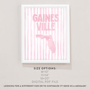 Gainesville, Florida Pink Pastel Poster