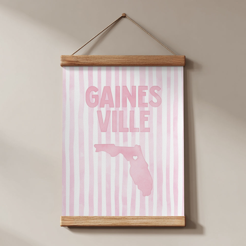 Gainesville, Florida Pink Pastel Poster