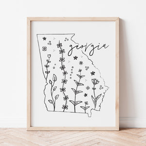 georgia map poster