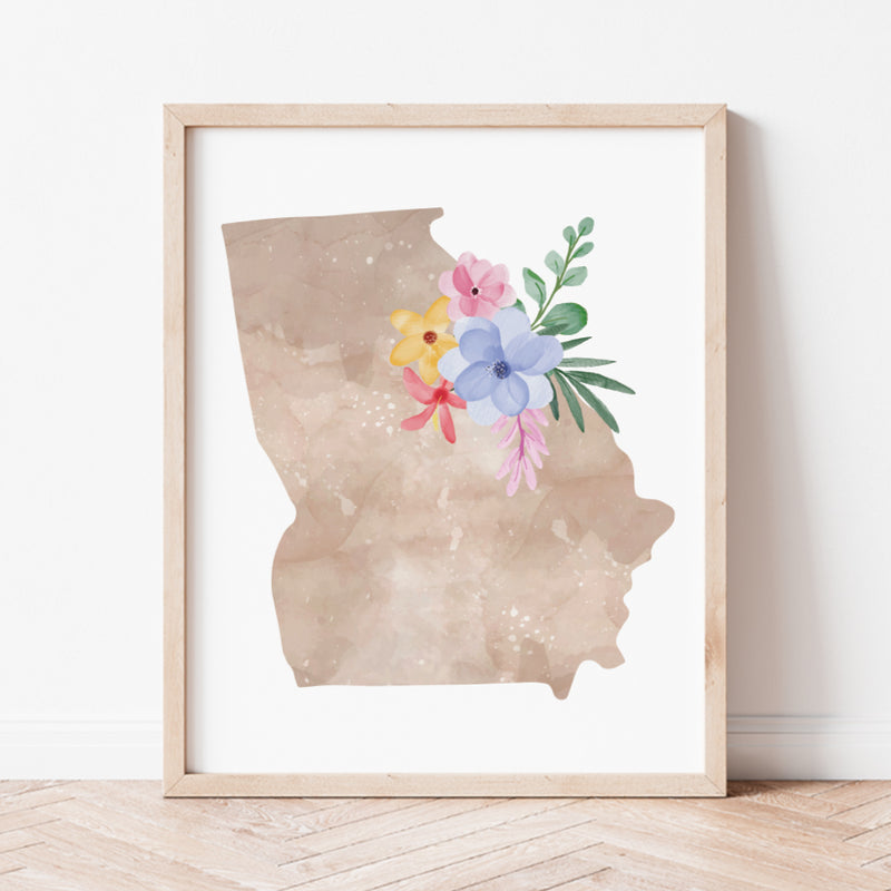 georgia map print