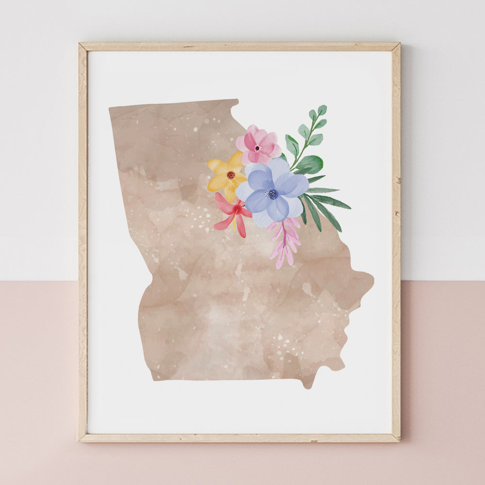 georgia map wall art